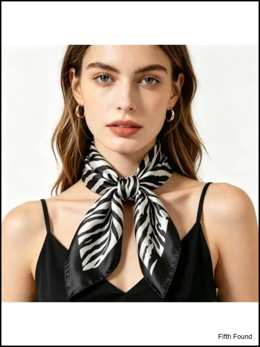 Satin Square Scarf Zebra Print Hair Wrap Head Scarf 35in Neck Scarf